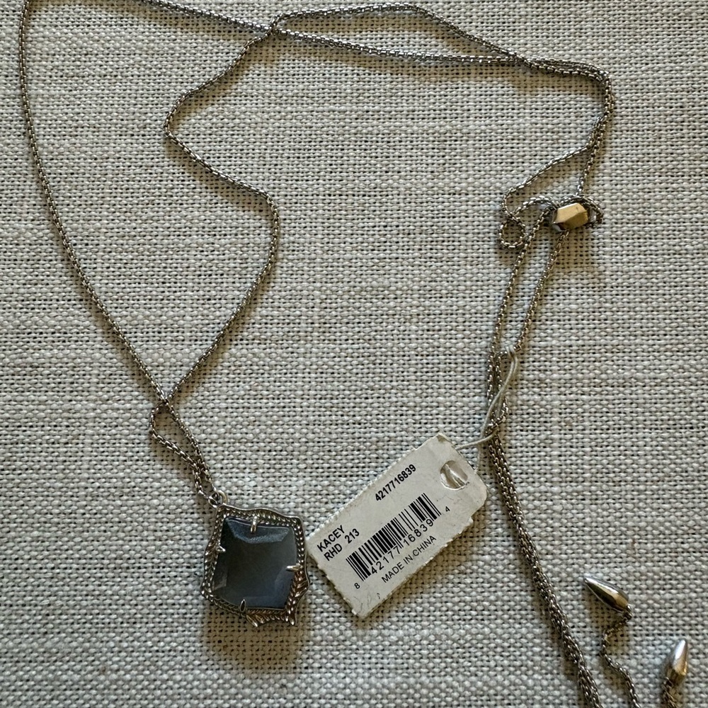 Kendra Scott Silver Necklace can be worn short or long